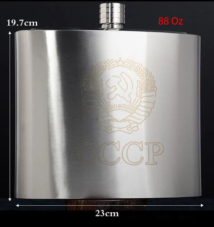 18/48/64/88/108/128 Oz Нержавеющая сталь плоская фляжка для алкоголя комплект Cccp пива Wisky кувшин обернутая искусственной кожей Портативный контейнер