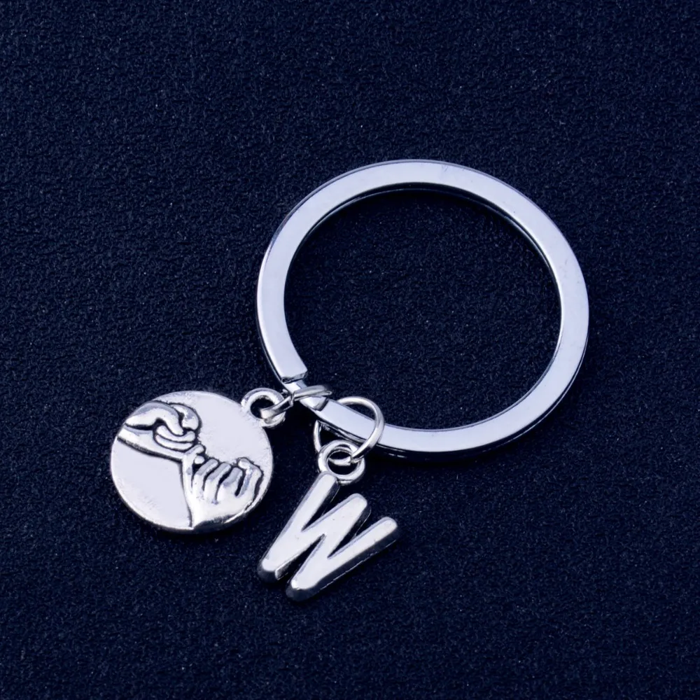 Буквы Сделай Сам W брелок Пинки цепочка с кулоном &quotобещание&quot брелки простое