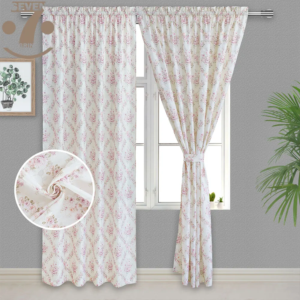 1Pcs Modern Style Smooth Jacqurd Cloth Blue Pink Color Window Curtain For Living Room Bedroom | Дом и сад