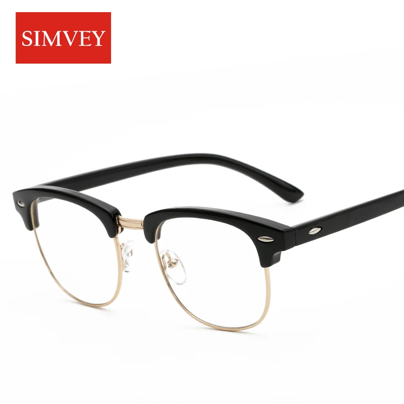 

Модные корейские полуочки Simvey для женщин, классические брендовые дизайнерские ретро винтажные очки с прозрачными линзами, мужские оправы д...