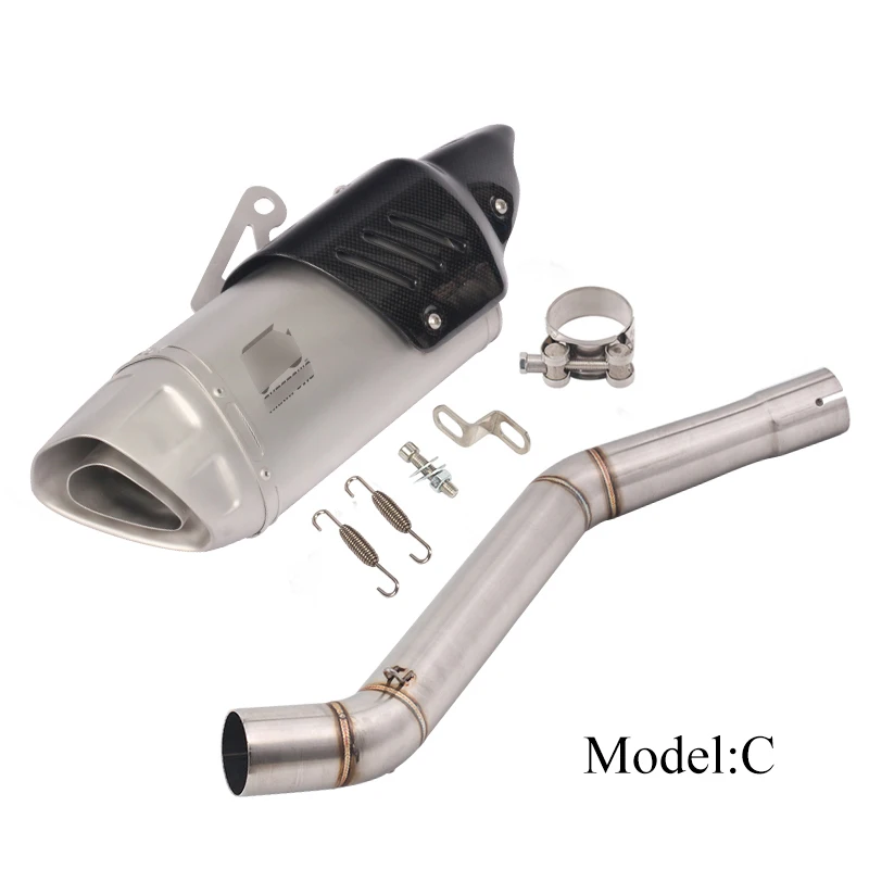 C Для NK400 650NK мотоциклетные выхлопные трубы глушителя среднего звенья трубы подключения 51 мм глушитель выхлопной трубы скольжения на мото модифицированные - Цвет: C