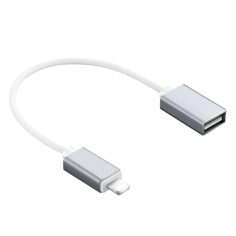 8Pin к USB адаптер мужчин и женщин OTG кабель для iPhone iPad iPod iOS 9 до 13 с микрофон-Клавиатура Аудио интерфейс устройства - Цвет: Белый