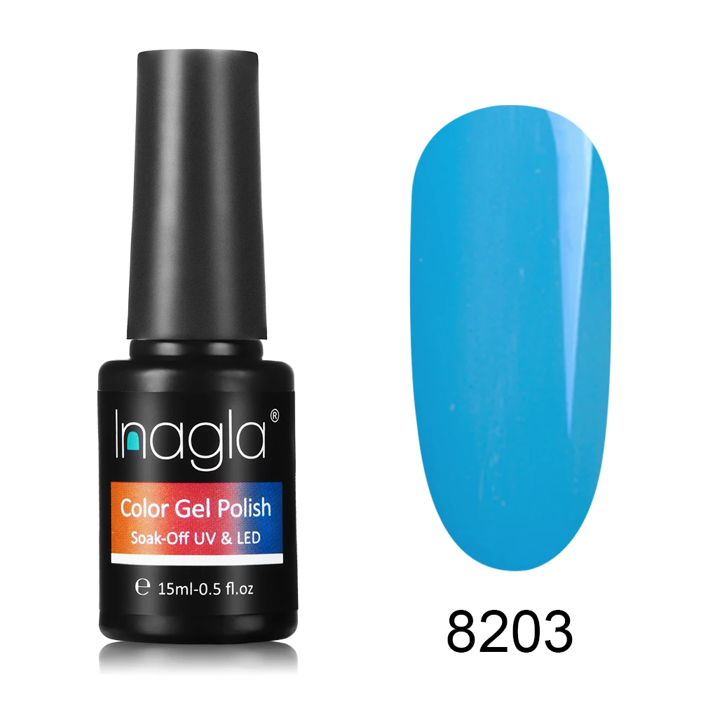 Inagla Nai Art UV LED 15 мл флуоресцентный & Macaron Гель лак отмачиваемый маникюрный верхнее