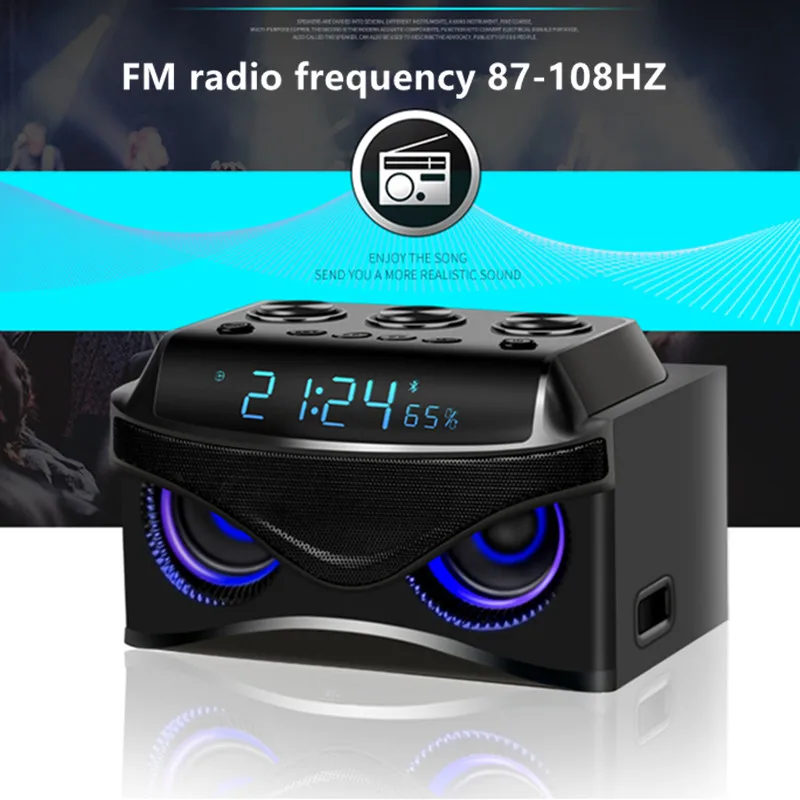 Bluetooth стереоколонка с функцией 2 1 FM радио TF карта U диск mp3 плеер портативный