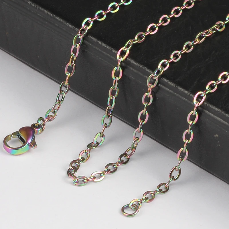 Серебряные Плоские цепочки из нержавеющей стали 316L толщиной 2 5 мм с круглыми