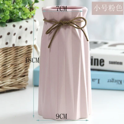 Nordic American Minimalist Modern Home Decoration Crafts Ceramic Vase Model Figurines Livingroom Cafe Desktop Porcelain Ornament - Цвет: style2-S