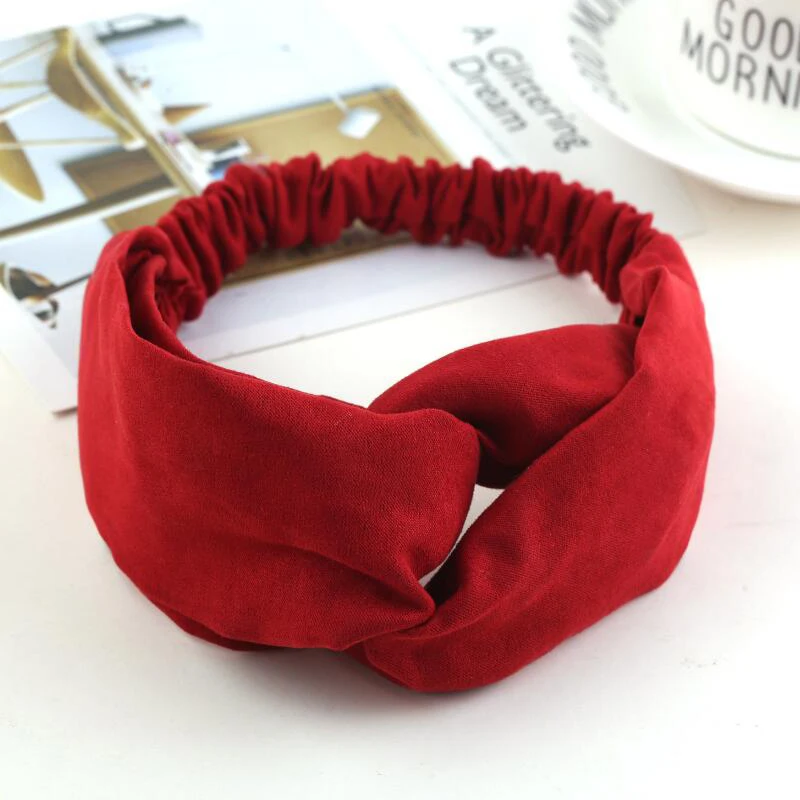 

TWDVS Flower Headwear Women Spring Suede Headband Bohemian Vintage Cross Knot Elastic Hairband 1PC Girls Hair Accessories