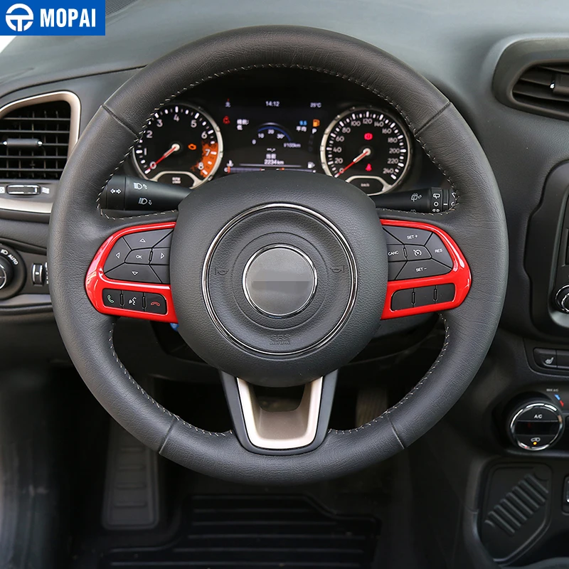 MOPAI ABS интерьерные декоративные наклейки на рулевое колесо для Jeep Renegade 2015 + Compass 2017