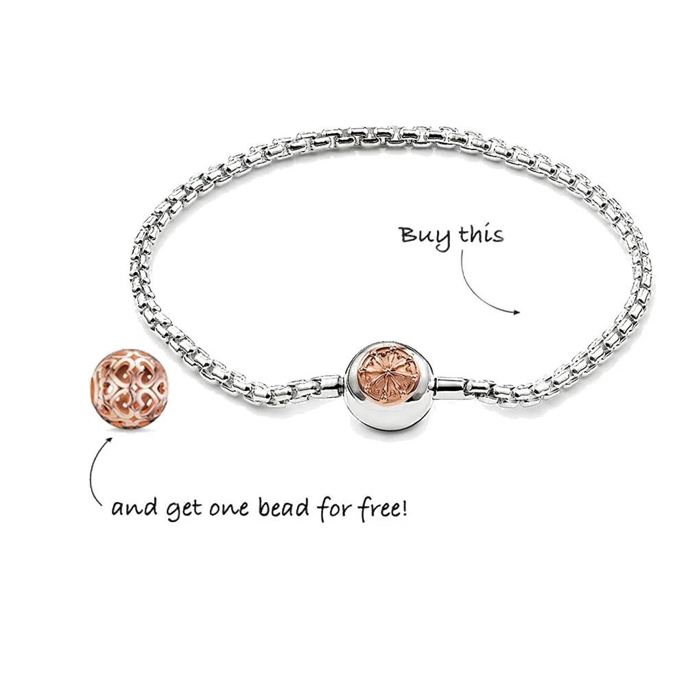 Серебряные женские браслеты-цепочки цвет розового золота браслет-цепочка Rolo для