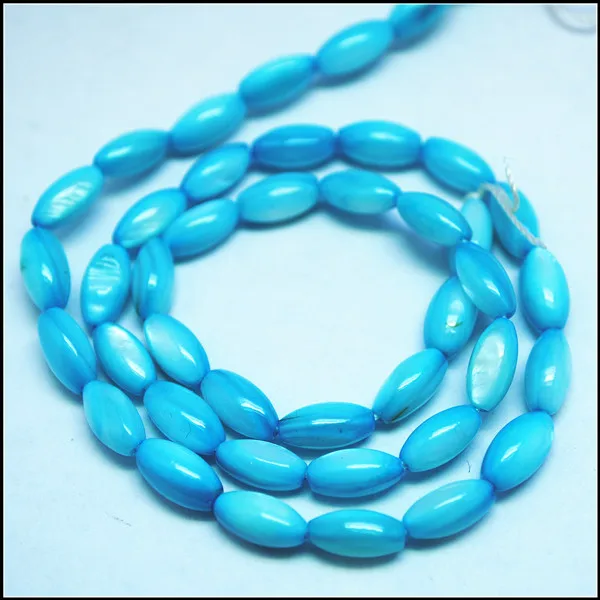 light blue 40 шт. бусины из натурального жемчуга Перламутровые Бусины в виде ракушек diy ювелирные изделия для изготовления ювелирных изделий Размер одежды 5x10 мм в форме риса - Цвет: light blue