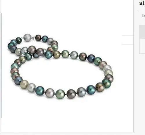 Потрясающее разноцветное круглое жемчужное ожерелье 9 10 мм из таитянского стекла