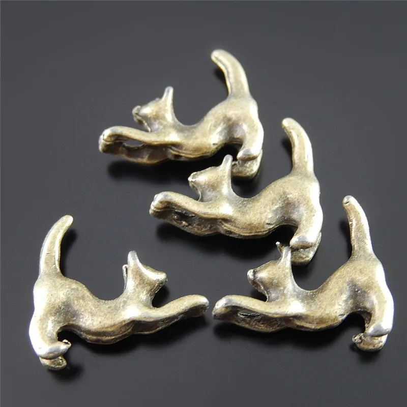 Миниатюрные Подвески Julie Wang из сплава 10 шт. бронзовая подвеска в виде кошки