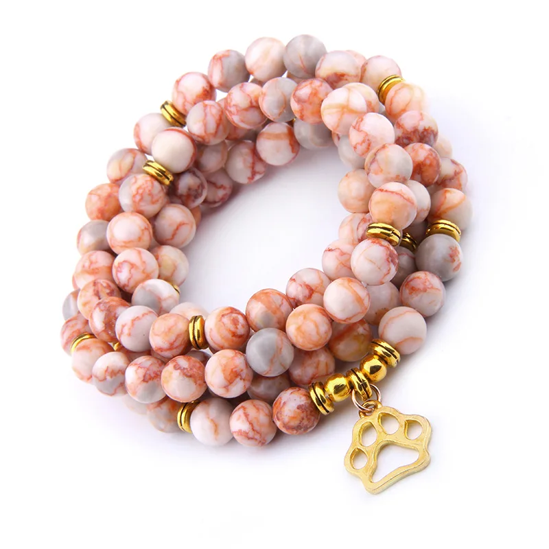 Модный женский браслет или ожерелье из натурального камня Агата 108 Mala Beads амулет