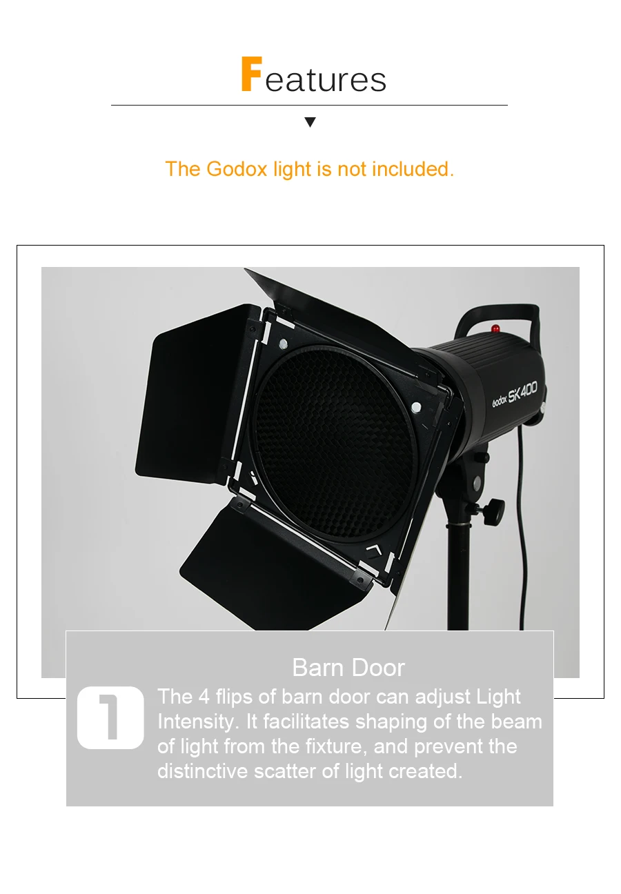 Godox BD-04 дверь сарая сотовая сетка 4 цвета фильтр+ Bowens крепление отражатель для студийной вспышки света