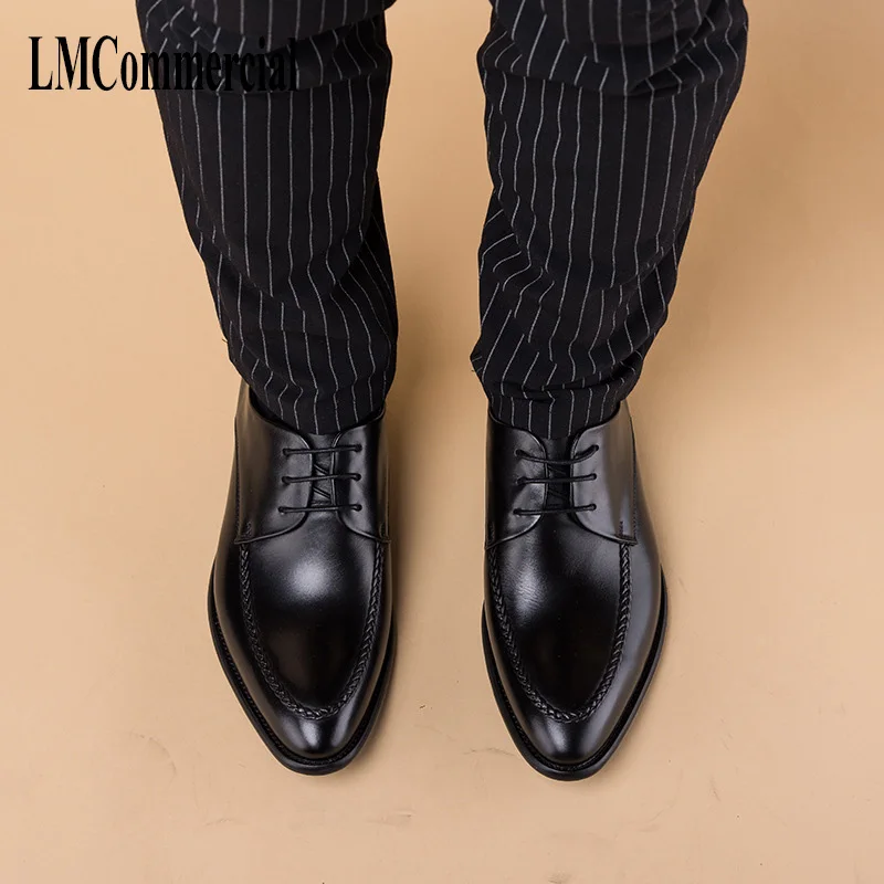 

new business men's shoes pig's leather spring and autumn all-match cowhide Lace-Up Business Men Shoes,Men Dress Shoes,