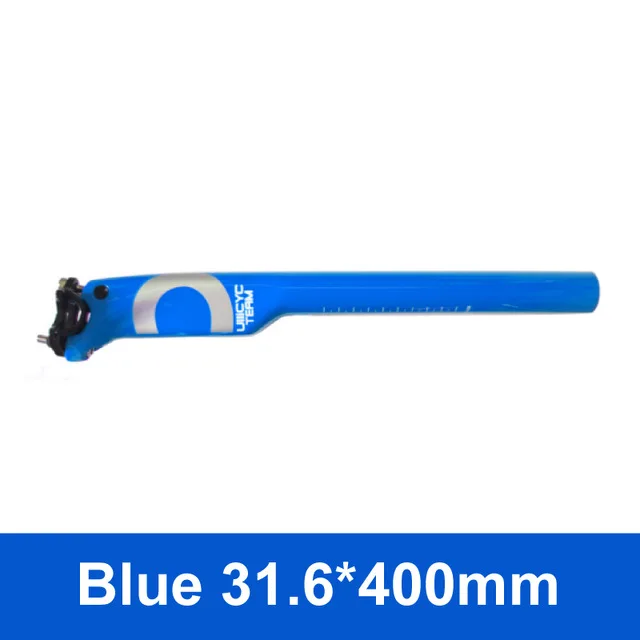 Blue 31.6x400mm Ullicyc супер сильная стойка сидения для горного велосипеда MTB/Запчасти дорожных велосипедов полный углеродного волокна+ сплав крышка Подседельный штырь 27,2/30,8/31,6*350/400 - Цвет: Blue 31.6x400mm