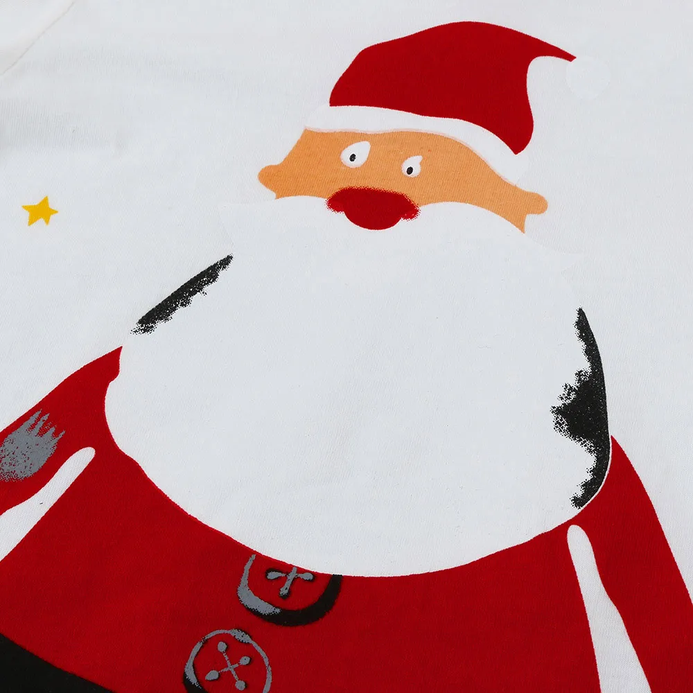 Комплект для новорожденных девочек и мальчиков Модный повседневный топ с Санта