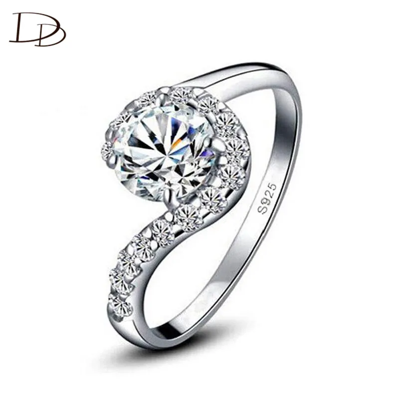 Женские винтажные кольца из белого золота Свадебные обручальные AAA стразы