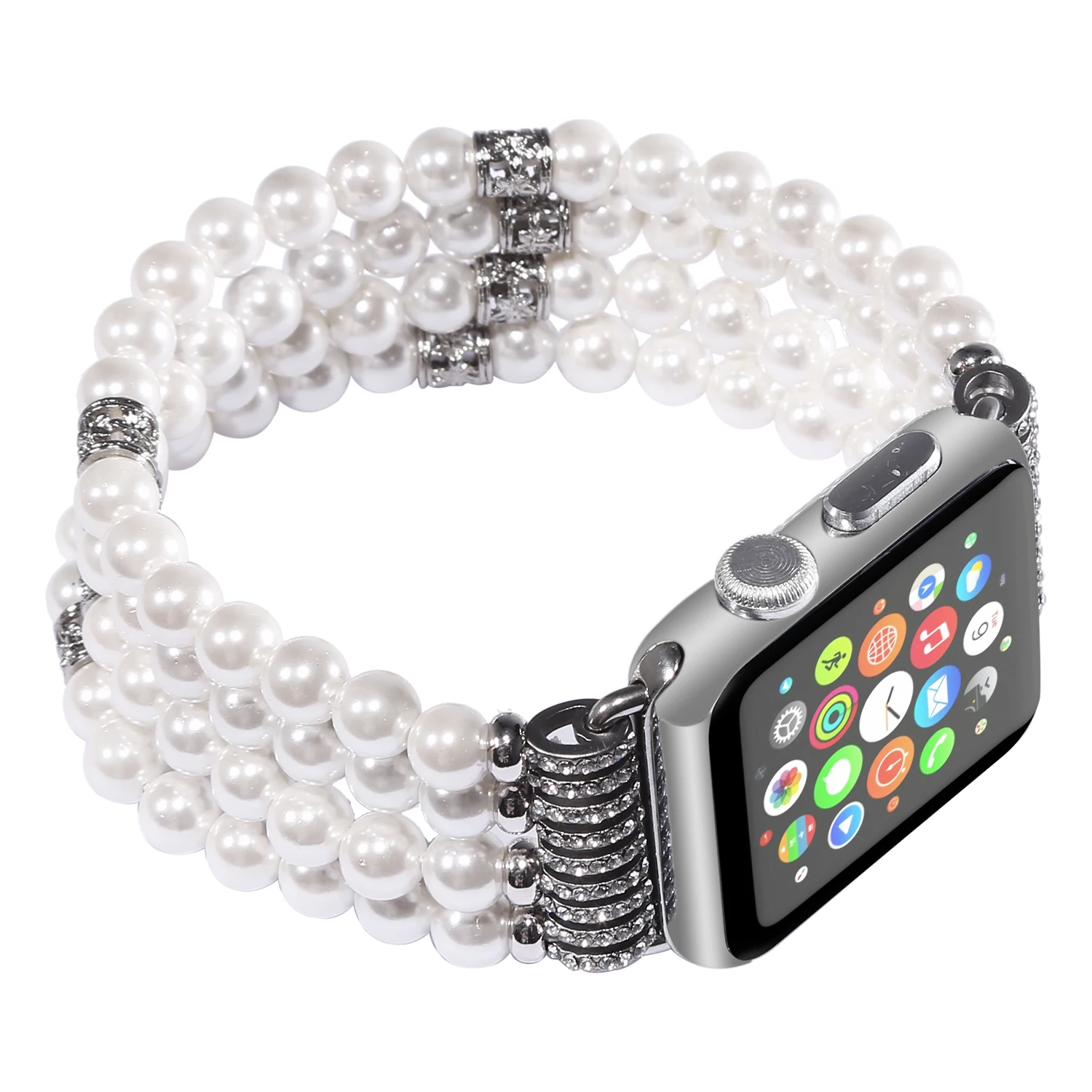 Женский браслет с бусинами для Apple Watch, ремешок серии 1, 2, 3, 4, 5, ювелирный ремешок для iWatch 40 мм, 44 мм, 42 мм, 38 мм