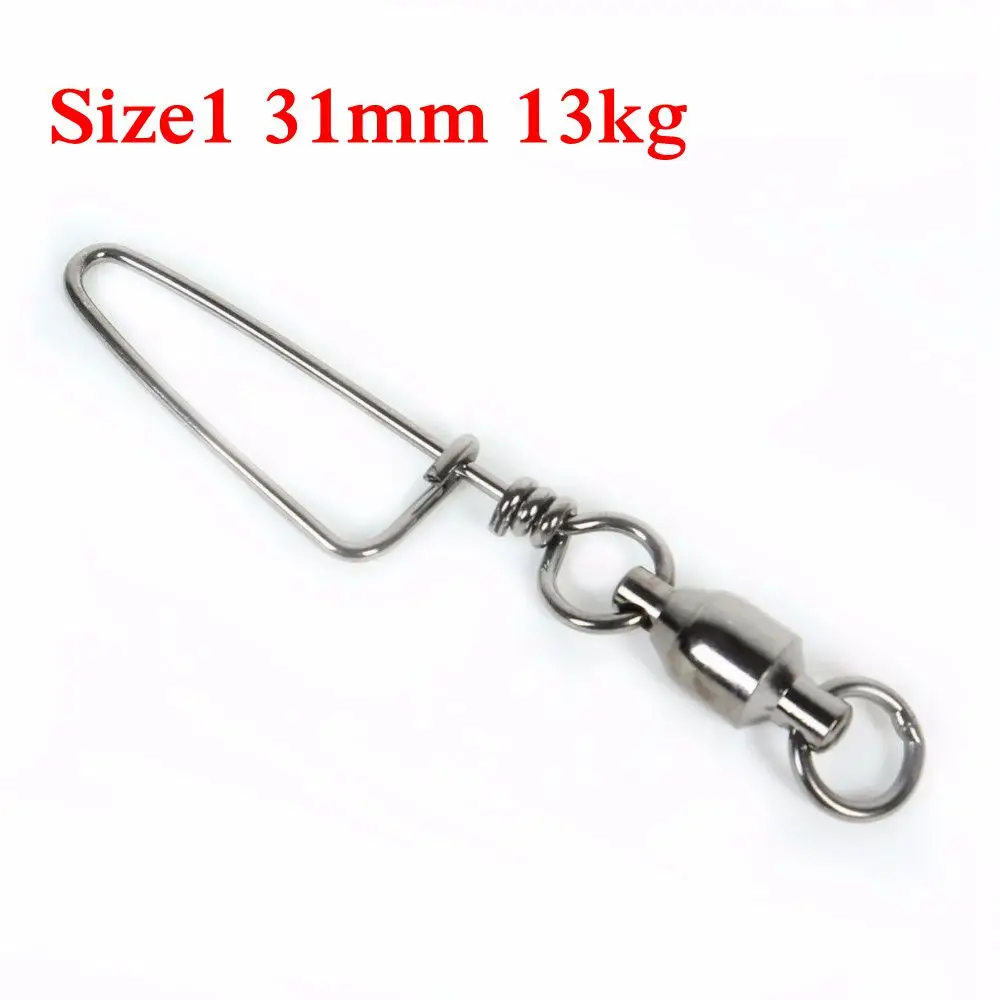 Size 1 10 шт./лот, рыболовные Вертлюги, Поворотный соединитель, шариковый подшипник, кривой тип, булавки из нержавеющей стали, рыболовные аксессуары - Цвет: Size 1