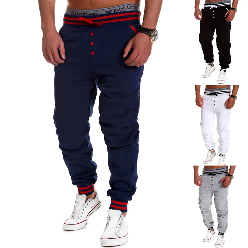

Loldeal 2018 New Casual Pants Men's Popular European And United States Color Stitching Casual Pants