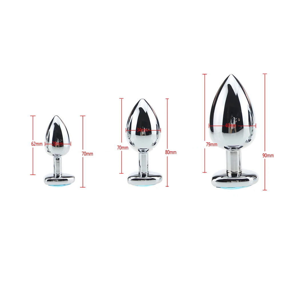 Нержавеющая сталь Хрустальные анальные игрушки Анальная пробка Стразы в форме