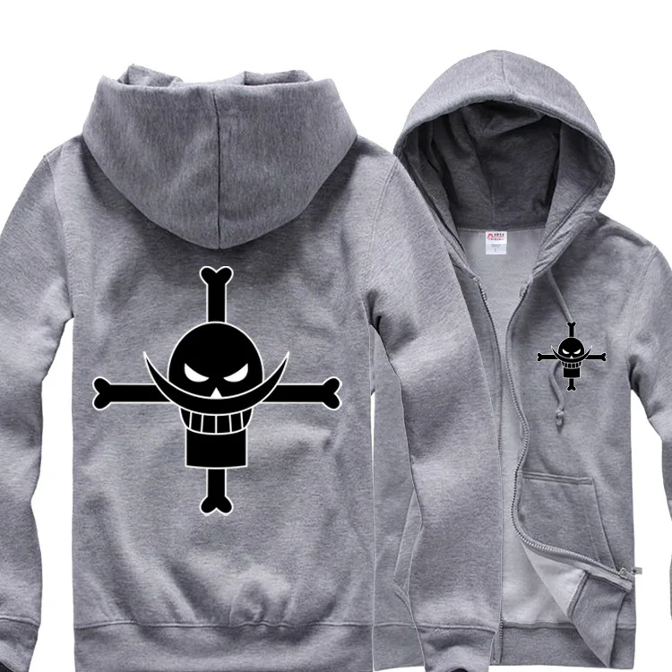 Grey Лидер продаж, One Piece белая борода Portgas D Ace толстовка с капюшоном Косплэй 3 цвета толстовка Куртки костюмы - Цвет: Grey