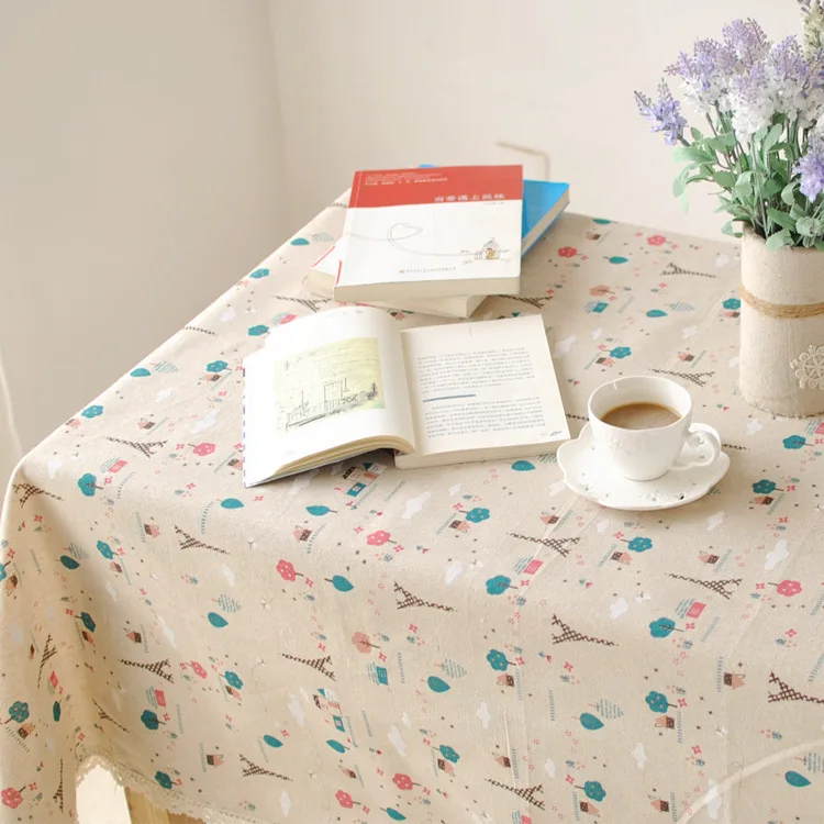 Новое прибытие Эйфелева башня льняные скатерти хлопок и лен скатерть мульти