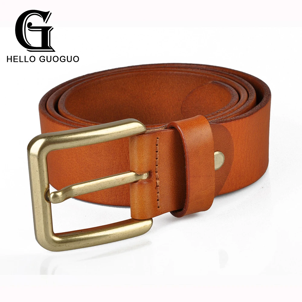 Hello guoguo классические ремни из воловьей кожи и сплава пряжки в форме штыря удобные