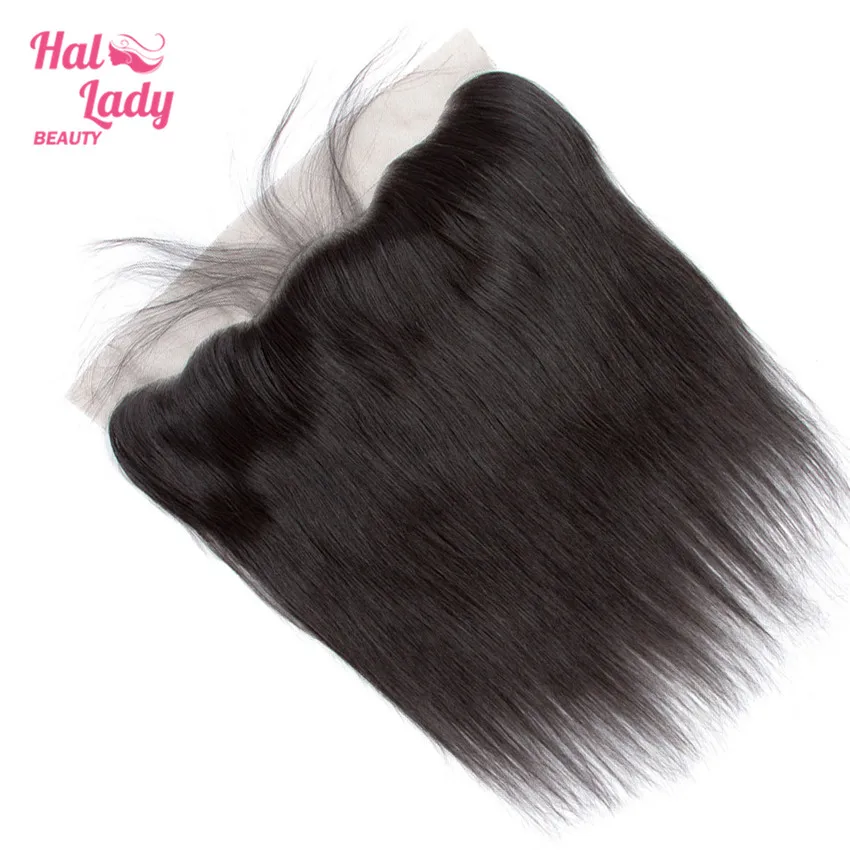 Halo Lady Ear to Ear Lace фронтальное Закрытие 13X4 часть с детскими волосами предварительно сорванные бразильские прямые человеческие волосы не реми волосы