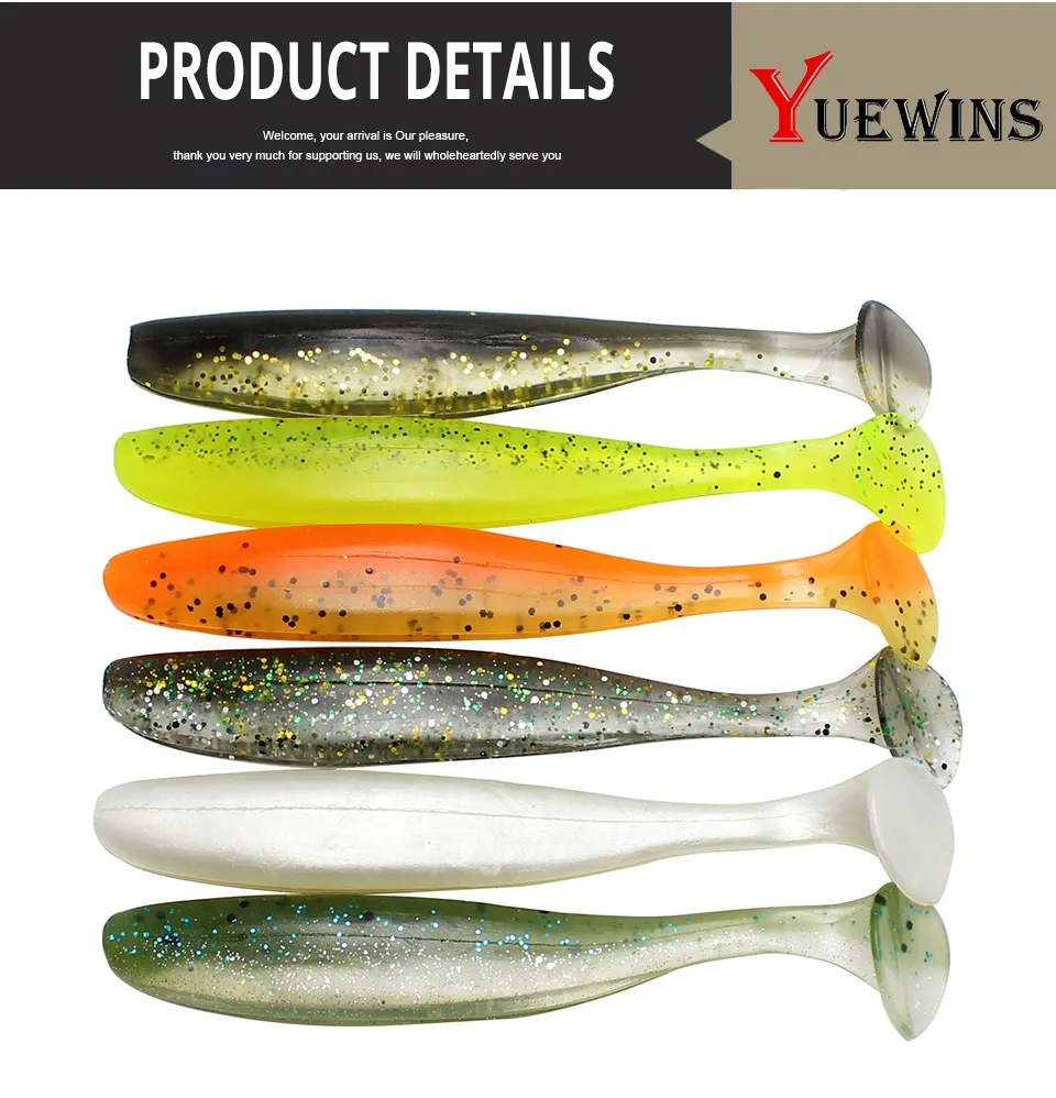 Yuewins 4pcs/lot 95mm 4.7g Easy Shiner Fishing Soft Lure Silicone Bait leurre souple Shad Rubber Fish Carp for Pike QA1026