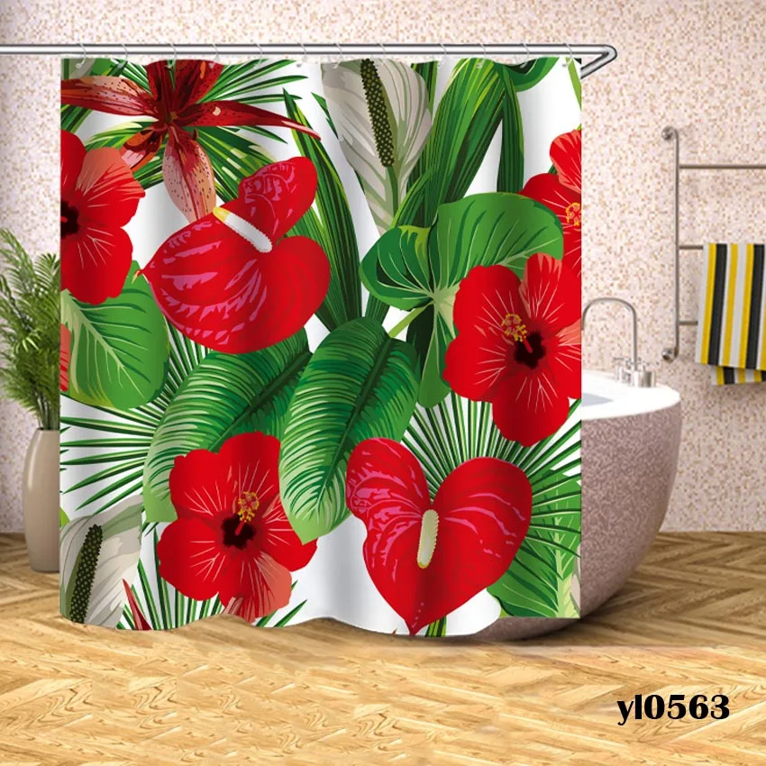 Занавески для душа с розами занавески ванной водонепроницаемые большая широкая