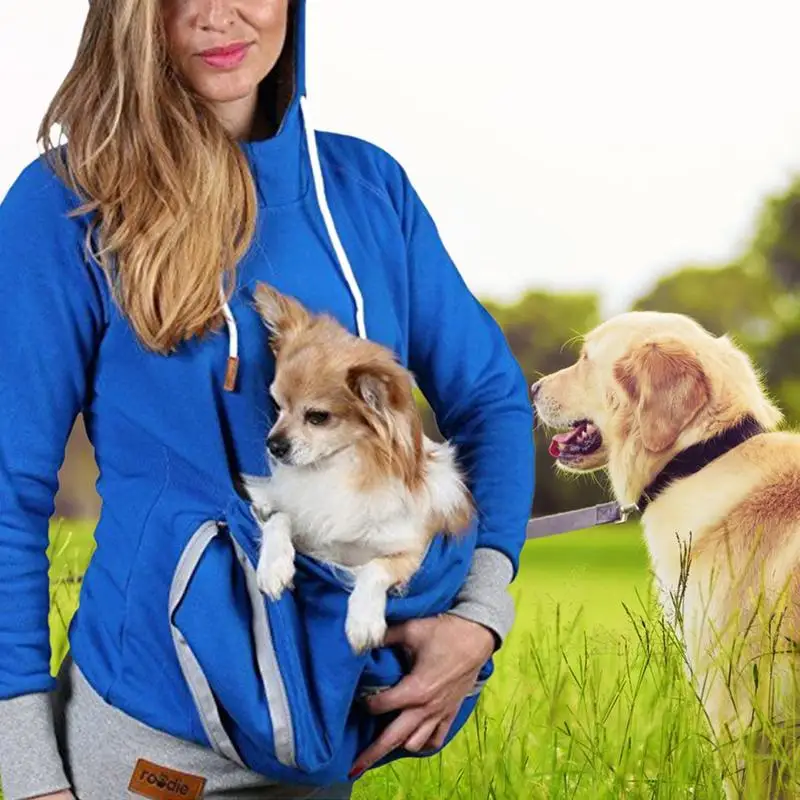 Большой карман толстовки кошка собака Кенгуру Толстовка с капюшоном одежда для