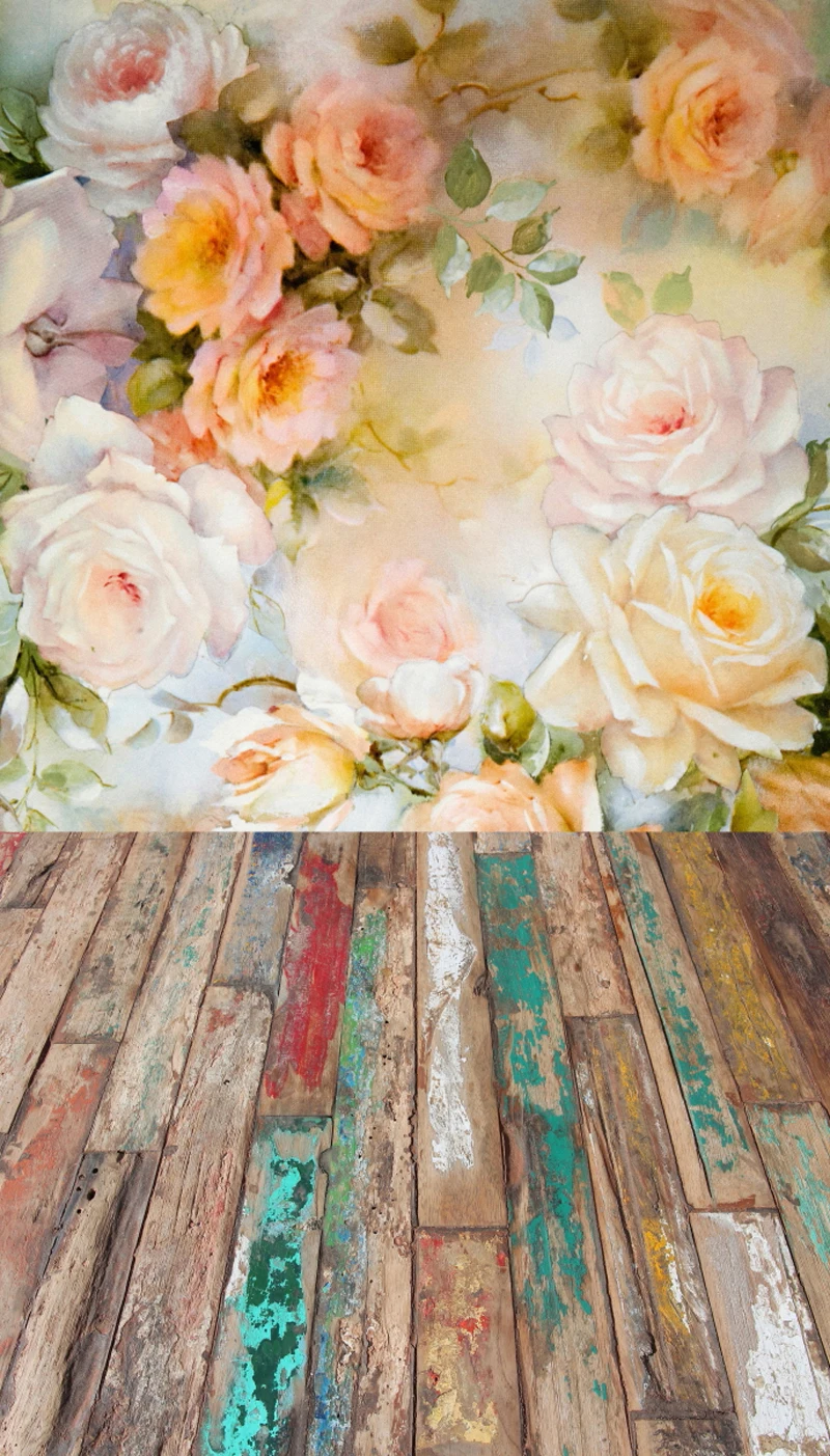 Акварельный цветочный художественный тканевый фон для фотостудии ПК окрашенный