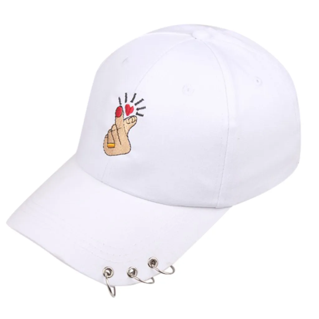 Шляпа женская кепка модная для мужчин и женщин хлопок лето любовь жесты железное