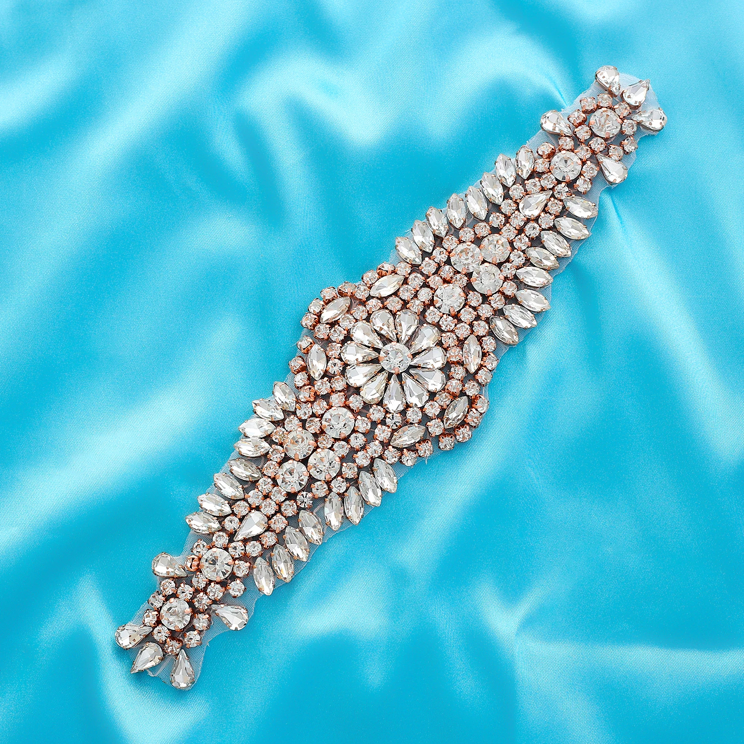 Розовое золото Кристалл Свадебный Пояс новый стиль стразы свадебный пояс для