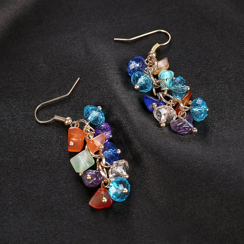 Цветной браслет из натурального камня набор ювелирных украшений африканских