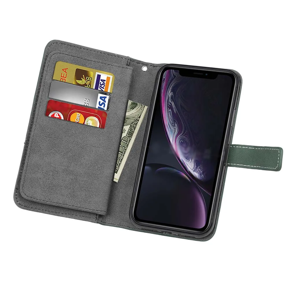 Capa Fundas для iphone XR XS Max 6 6 Plus 6s держатель чехол для iphone 7 8 plus XR XS кожаный чехол для телефона 9 слотов для карт