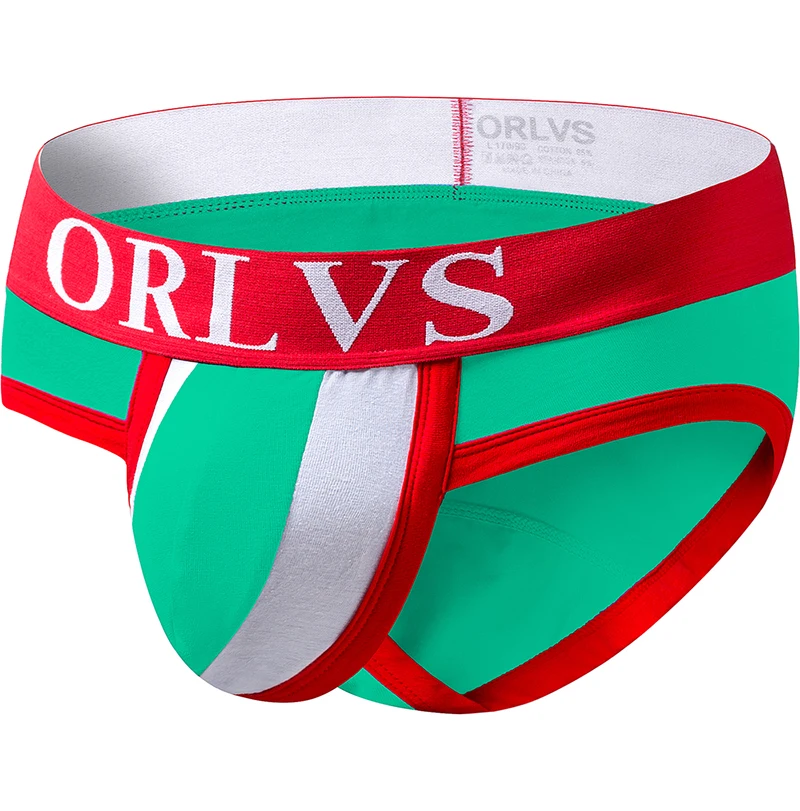 Брендовые сексуальные мужские трусы бикини для геев хлопковые в полоску 4 вида