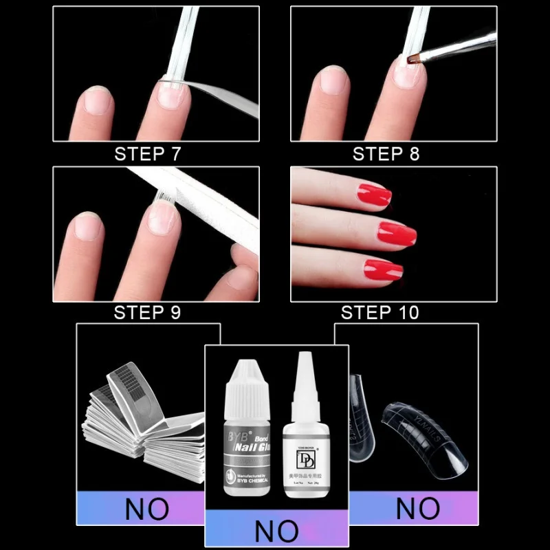 50 шт./пакет для наращивания ногтей маникюрный набор из стекловолокна шелковое