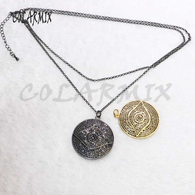 5 шт. круглые подвески с дьявольским глазом ожерелье разноцветные Кристальные