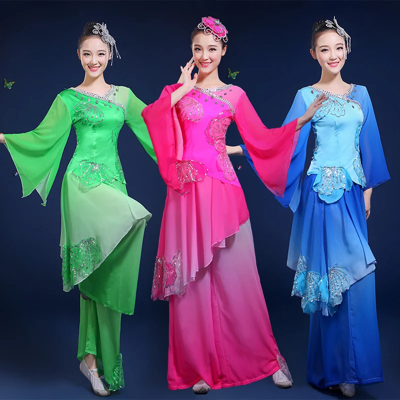 Новый Классический танцевальный костюм одежда для молодых народных танцев