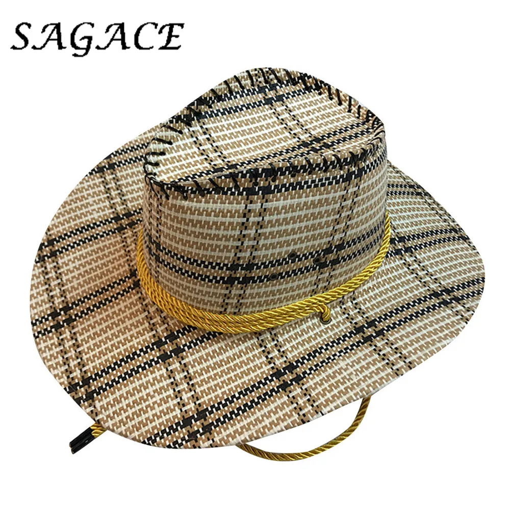 SAGACE шляпа Мужская охотничья ковбойская соломенная летняя женская унисекс