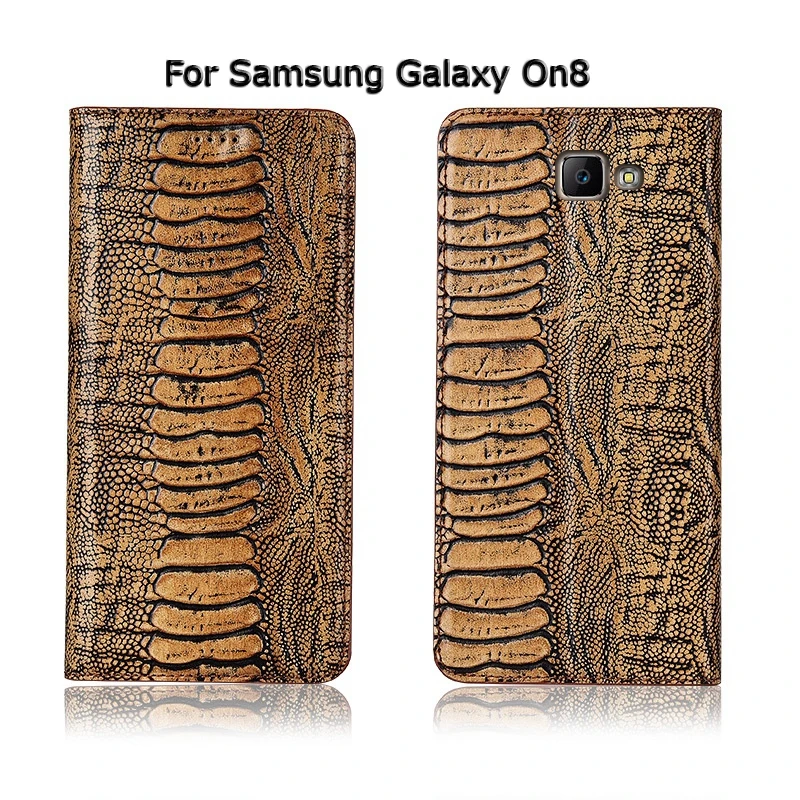 Чехол-книжка из натуральной коровьей кожи на магните для Samsung Galaxy On5 On7 On8 2016 2018 / J5 J7