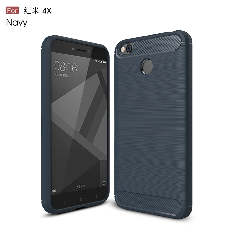 KEYSION чехол для Xiaomi Redmi 4X углеродное волокно мягкая защитная задняя крышка