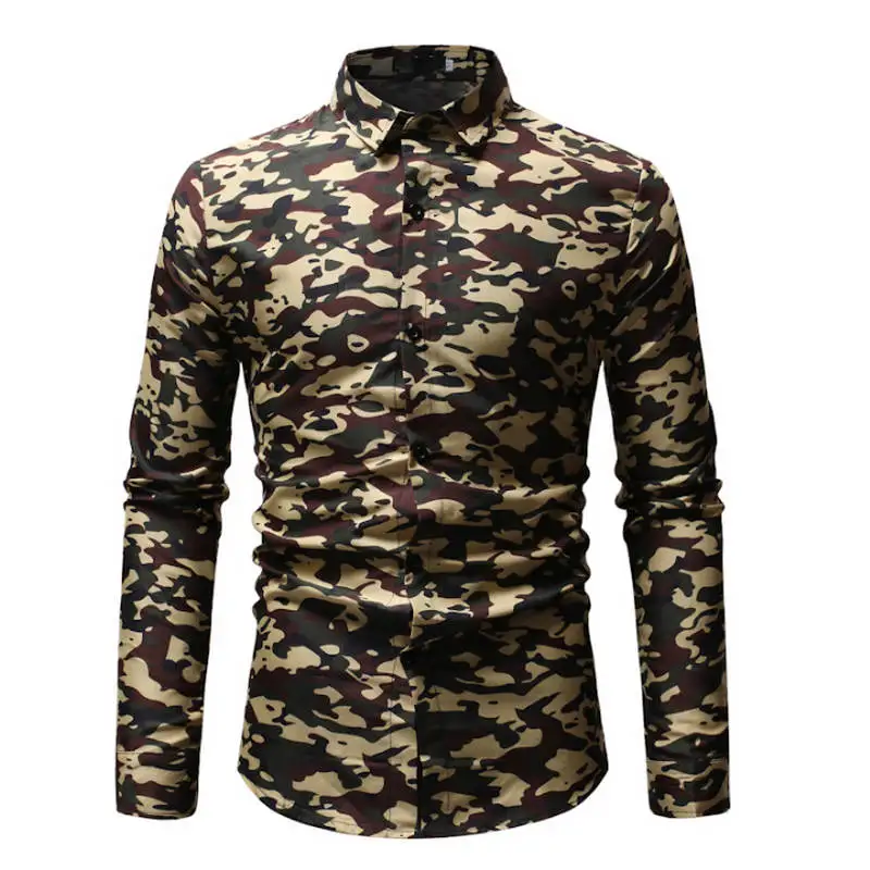 ML05 army green camo Мужская Летняя Пляжная гавайская рубашка, брендовая рубашка с длинным рукавом размера плюс и цвета, мужская повседневная одежда для отдыха, Camisas, 23 Цвета - Цвет: ML05 army green camo