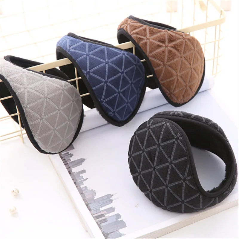 Зимняя мужская мода 4 теплых геометрических чехла для ушей холодостойкая модная