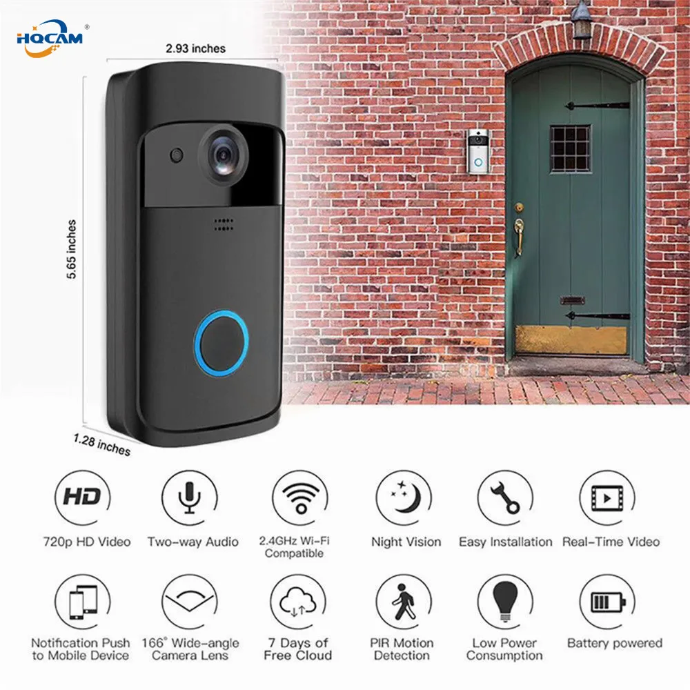 HQCAM Wi-Fi видео дверной звонок Wifi дверной Звонок камера Смарт Wi-Fi видеодомофон дверной звонок видео дверной звонок для квартиры ИК сигнализация