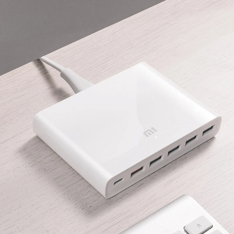 Зарядное устройство Xiaomi Mi USB-C 60W Type-C и USB-A 6 портов выход Dual QC 3 0 быстрое зарядное 18W x