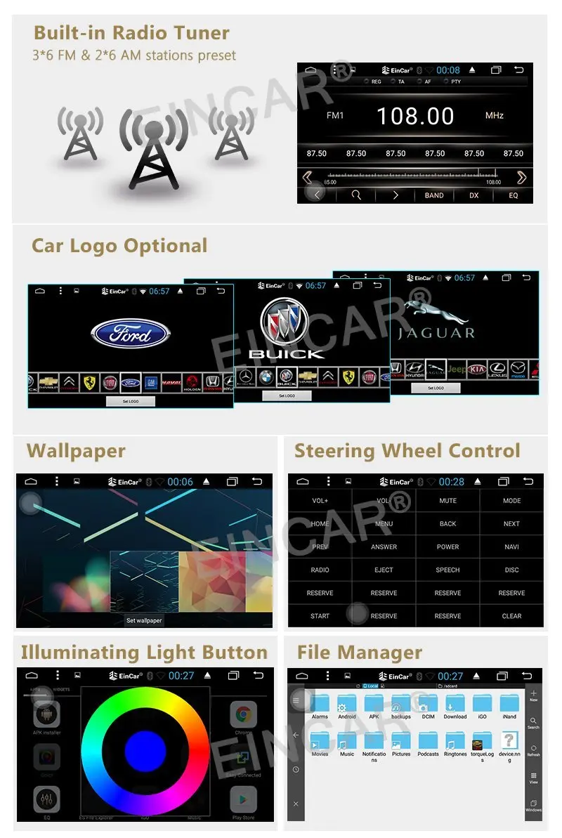 Два 2 DIN Android 6.0 автомобиль без dvd плеер Радио головного устройства стерео видео